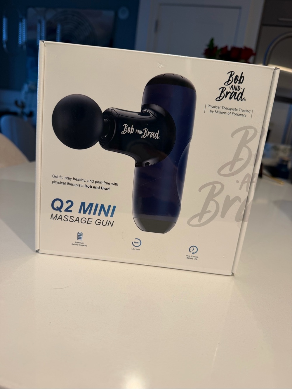Bob and Brad Q2 Mini Massage Gun - Navy and Black
